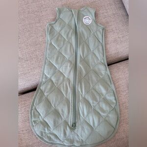 Soft Quilted Sage Sleep Sack for Kids - Sleeveless Zippered Pajama Sack